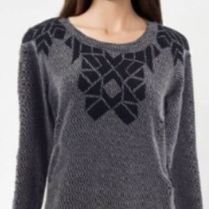 Maison scotch geometric patterned crew neck sweater